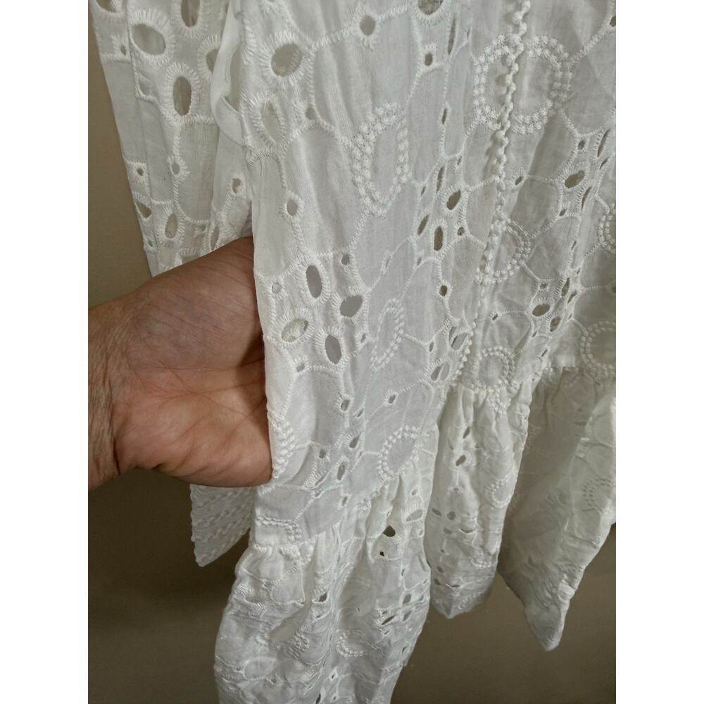 Asap Fashion Group Women’s S White Eyelet Lace Boho Victorian Mini Dress NWT - Picture 10 of 16